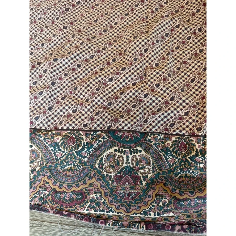 Vintage 1986 Martex Liberty of London Queen Flat Sheet Cotton Paisley Floral